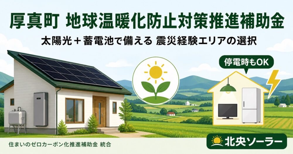厚真町 地球温暖化防止対策推進補助金 完全解説｜震災経験エリアで太陽光＋蓄電池が必要な理由
