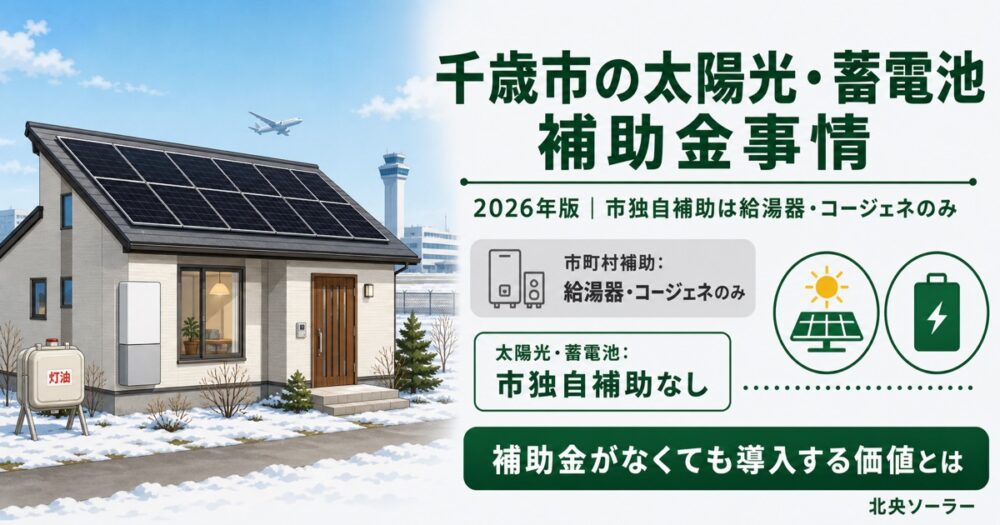 【千歳市で活用できる千歳市からの太陽光・蓄電池の補助金情報を徹底解説】2026年最新版