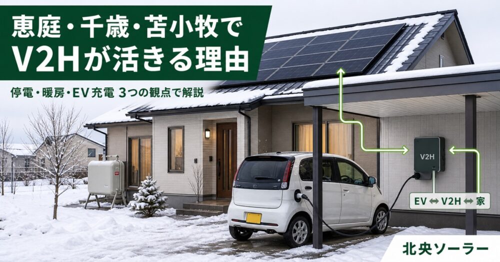 恵庭・千歳・苫小牧・北広島でV2Hが活きる理由｜停電・暖房・EV充電の3観点で解説