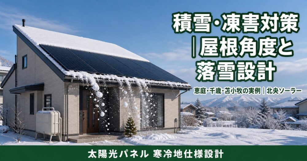 太陽光パネル積雪・凍害対策｜恵庭・千歳・苫小牧・北広島の屋根角度と落雪設計の実例