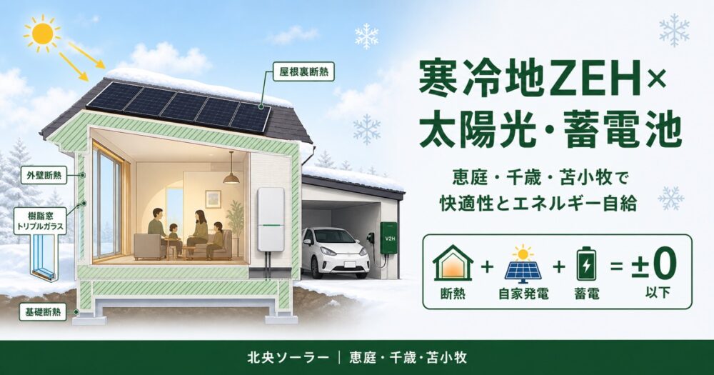 恵庭・千歳・苫小牧・北広島のZEH住宅×太陽光・蓄電池｜寒冷地ZEHの実例で見る快適性