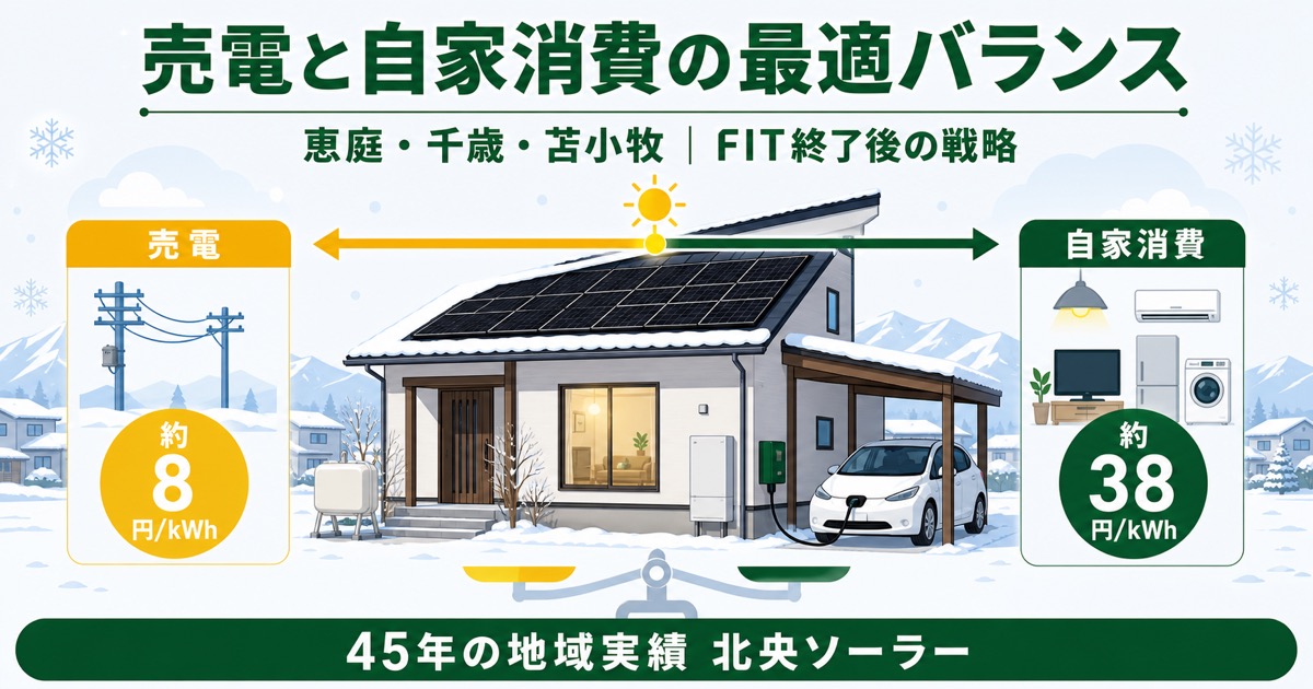恵庭・千歳・苫小牧・北広島の太陽光発電 売電と自家消費の最適バランス FIT終了後の戦略